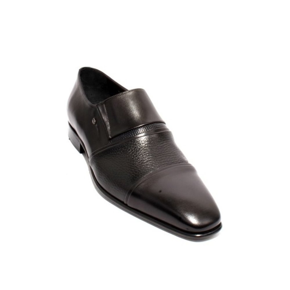 Italian ROBERTO SERPENTINI 28416 Black Nappa Leather Classic Dress Shoes